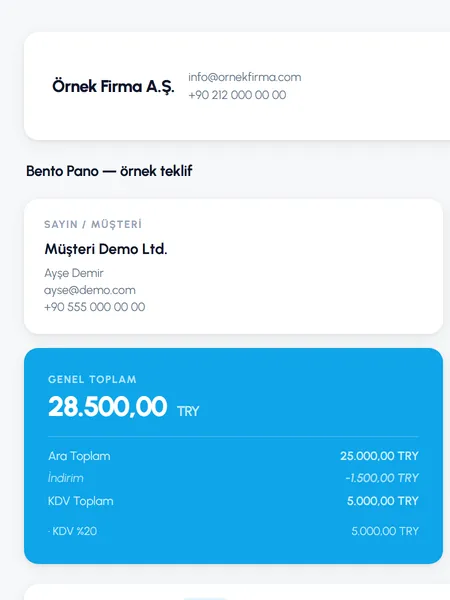 Bento Pano şablonu önizlemesi