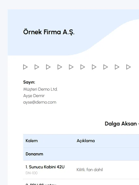 Dalga Aksan şablonu önizlemesi