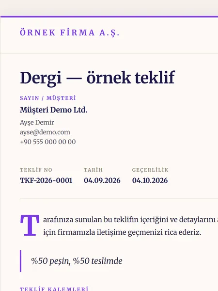 Dergi şablonu önizlemesi