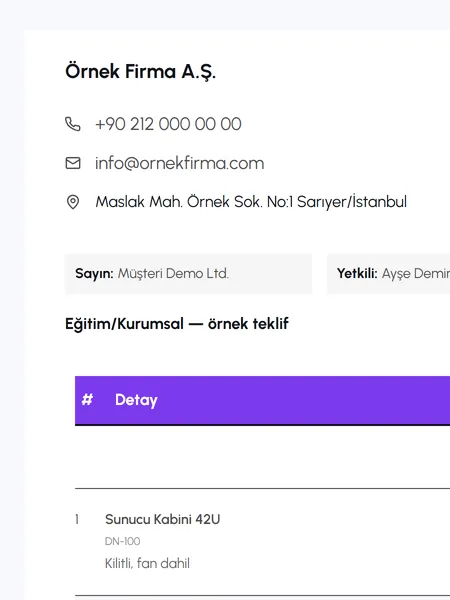 Eğitim/Kurumsal şablonu önizlemesi