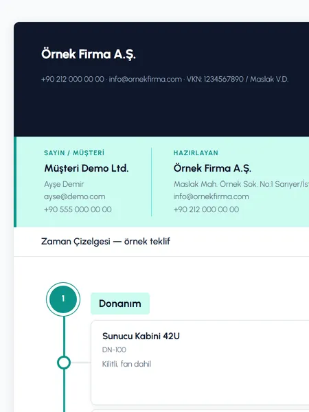 Zaman Çizelgesi şablonu önizlemesi